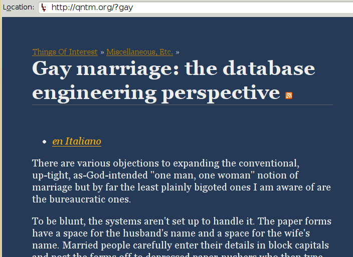 Gay marriage: the database engineering perspective